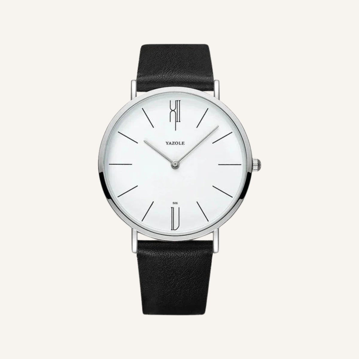 Relogio de Couro pulseira preto Old Money Civano 