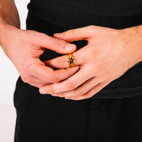 Stella Mens Gold Stainless Steel Ring