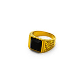 Syndicate Mens Gold Stainless Steel Ring