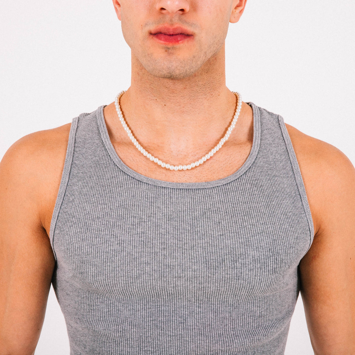 Tide Mens Stainless Steel & Pearl Chain