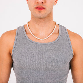 Tide Mens Stainless Steel & Pearl Chain