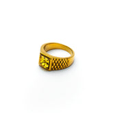 Yellow Relix Mens Gold Stainless Steel Ring