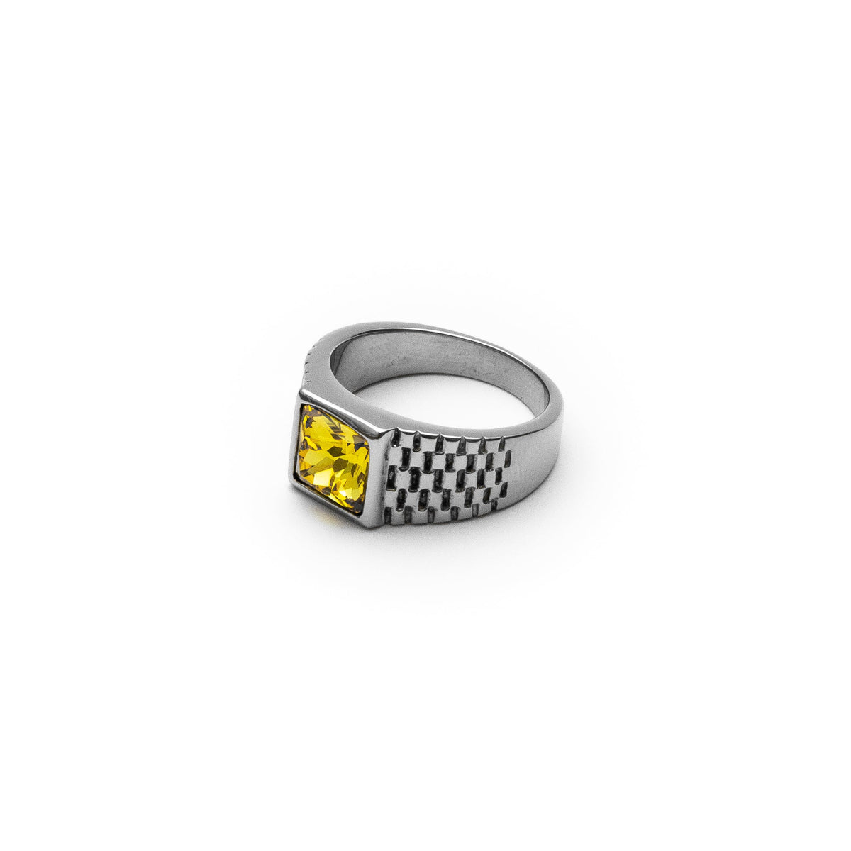 Yellow Relix Mens Stainless Steel Ring